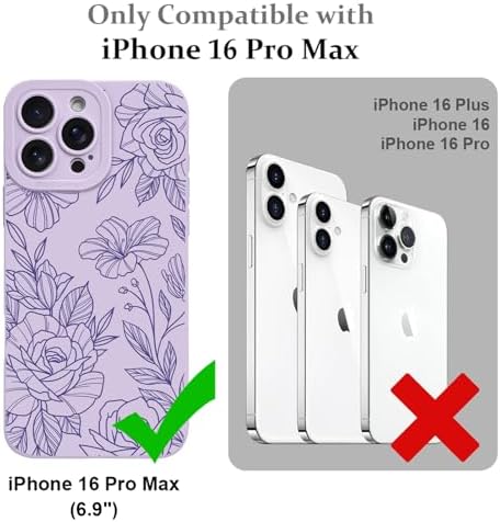 LSL Funda para iPhone 13, diseño de flores moradas, diseño de estampado de flores, TPU suave, lente de cámara completa, anti-caídas, antiarañazos, a prueba de golpes, funda protectora delgada para
