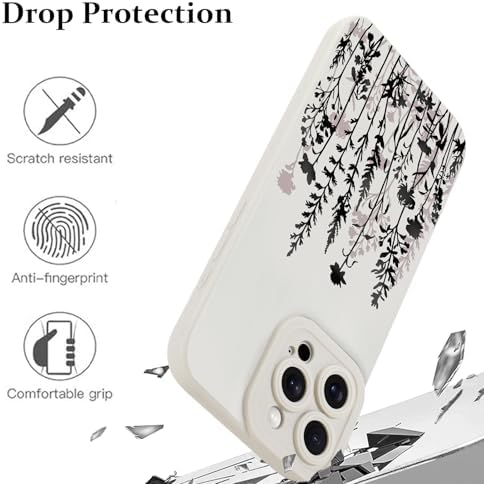 LSL Funda para iPhone 13, diseño de flores moradas, diseño de estampado de flores, TPU suave, lente de cámara completa, anti-caídas, antiarañazos, a prueba de golpes, funda protectora delgada para