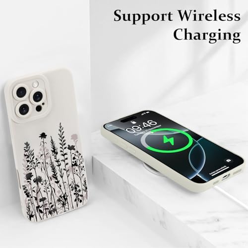 LSL Funda para iPhone 13, diseño de flores moradas, diseño de estampado de flores, TPU suave, lente de cámara completa, anti-caídas, antiarañazos, a prueba de golpes, funda protectora delgada para