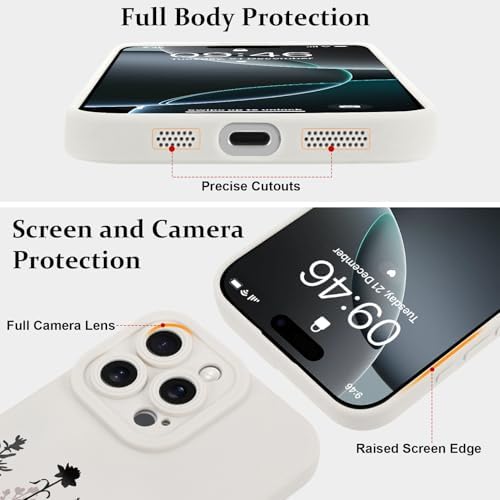 LSL Funda para iPhone 13, diseño de flores moradas, diseño de estampado de flores, TPU suave, lente de cámara completa, anti-caídas, antiarañazos, a prueba de golpes, funda protectora delgada para