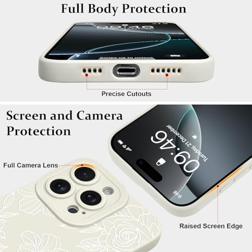 LSL Funda para iPhone 13, diseño de flores moradas, diseño de estampado de flores, TPU suave, lente de cámara completa, anti-caídas, antiarañazos, a prueba de golpes, funda protectora delgada para