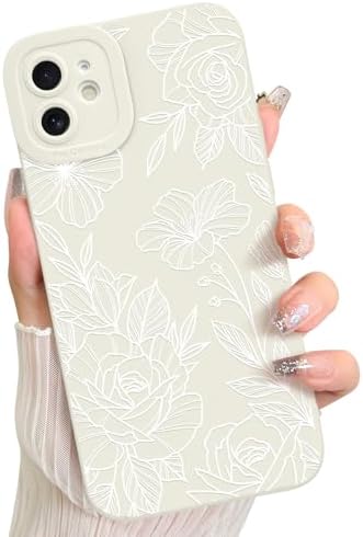 LSL Funda para iPhone 13, diseño de flores moradas, diseño de estampado de flores, TPU suave, lente de cámara completa, anti-caídas, antiarañazos, a prueba de golpes, funda protectora delgada para