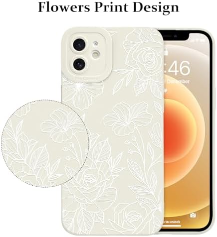 LSL Funda para iPhone 13, diseño de flores moradas, diseño de estampado de flores, TPU suave, lente de cámara completa, anti-caídas, antiarañazos, a prueba de golpes, funda protectora delgada para