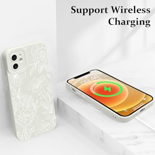 LSL Funda para iPhone 13, diseño de flores moradas, diseño de estampado de flores, TPU suave, lente de cámara completa, anti-caídas, antiarañazos, a prueba de golpes, funda protectora delgada para