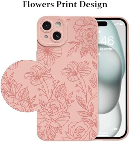 LSL Funda para iPhone 13, diseño de flores moradas, diseño de estampado de flores, TPU suave, lente de cámara completa, anti-caídas, antiarañazos, a prueba de golpes, funda protectora delgada para