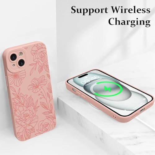 LSL Funda para iPhone 13, diseño de flores moradas, diseño de estampado de flores, TPU suave, lente de cámara completa, anti-caídas, antiarañazos, a prueba de golpes, funda protectora delgada para