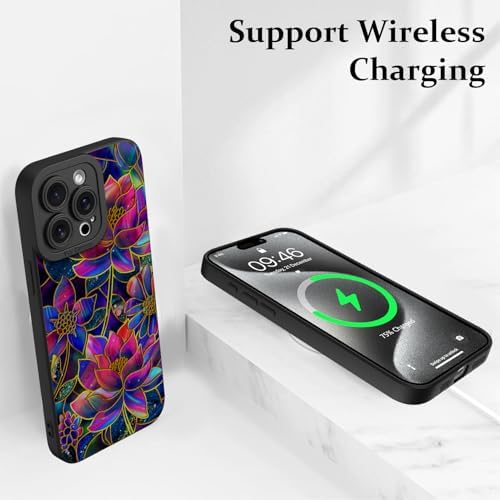 LSL Funda para iPhone 13, diseño de flores moradas, diseño de estampado de flores, TPU suave, lente de cámara completa, anti-caídas, antiarañazos, a prueba de golpes, funda protectora delgada para