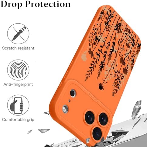 LSL Funda para iPhone 13, diseño de flores moradas, diseño de estampado de flores, TPU suave, lente de cámara completa, anti-caídas, antiarañazos, a prueba de golpes, funda protectora delgada para
