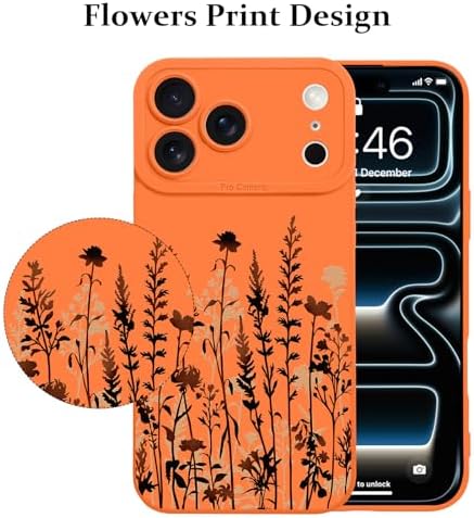 LSL Funda para iPhone 13, diseño de flores moradas, diseño de estampado de flores, TPU suave, lente de cámara completa, anti-caídas, antiarañazos, a prueba de golpes, funda protectora delgada para