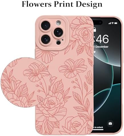 LSL Funda para iPhone 13, diseño de flores moradas, diseño de estampado de flores, TPU suave, lente de cámara completa, anti-caídas, antiarañazos, a prueba de golpes, funda protectora delgada para