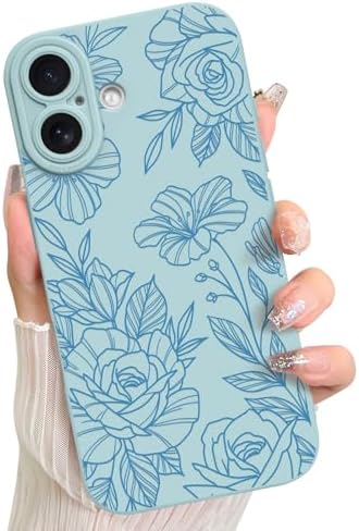 LSL Funda para iPhone 13, diseño de flores moradas, diseño de estampado de flores, TPU suave, lente de cámara completa, anti-caídas, antiarañazos, a prueba de golpes, funda protectora delgada para