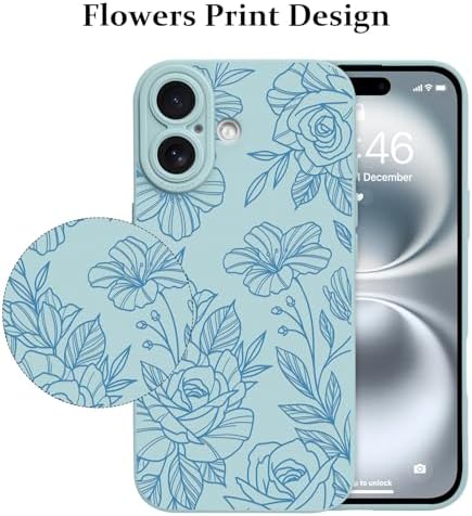 LSL Funda para iPhone 13, diseño de flores moradas, diseño de estampado de flores, TPU suave, lente de cámara completa, anti-caídas, antiarañazos, a prueba de golpes, funda protectora delgada para