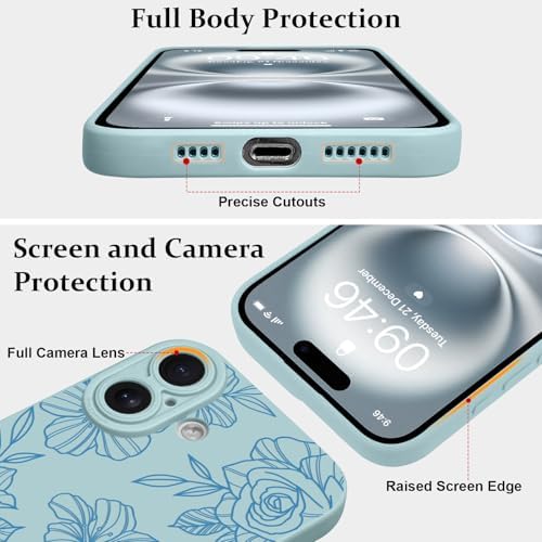 LSL Funda para iPhone 13, diseño de flores moradas, diseño de estampado de flores, TPU suave, lente de cámara completa, anti-caídas, antiarañazos, a prueba de golpes, funda protectora delgada para