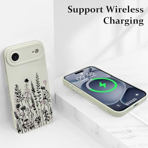 LSL Funda para iPhone 13, diseño de flores moradas, diseño de estampado de flores, TPU suave, lente de cámara completa, anti-caídas, antiarañazos, a prueba de golpes, funda protectora delgada para