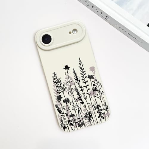 LSL Funda para iPhone 13, diseño de flores moradas, diseño de estampado de flores, TPU suave, lente de cámara completa, anti-caídas, antiarañazos, a prueba de golpes, funda protectora delgada para