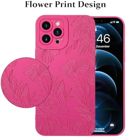LSL Funda para iPhone 13, diseño de flores moradas, diseño de estampado de flores, TPU suave, lente de cámara completa, anti-caídas, antiarañazos, a prueba de golpes, funda protectora delgada para