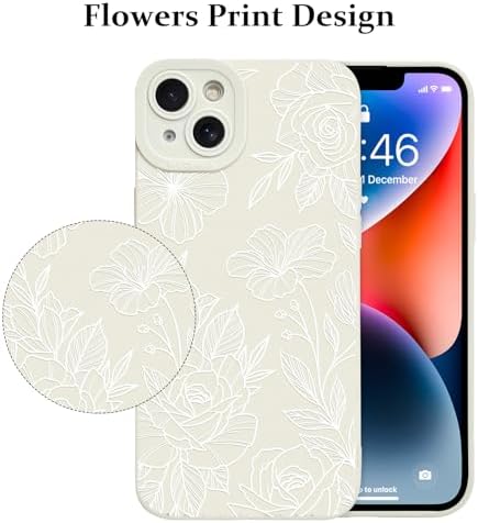 LSL Funda para iPhone 13, diseño de flores moradas, diseño de estampado de flores, TPU suave, lente de cámara completa, anti-caídas, antiarañazos, a prueba de golpes, funda protectora delgada para