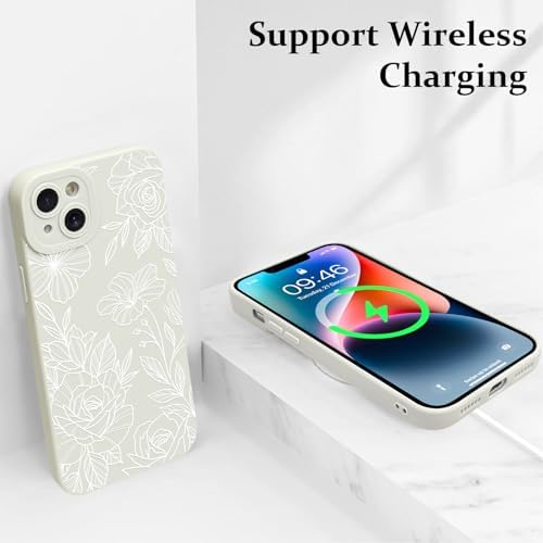 LSL Funda para iPhone 13, diseño de flores moradas, diseño de estampado de flores, TPU suave, lente de cámara completa, anti-caídas, antiarañazos, a prueba de golpes, funda protectora delgada para