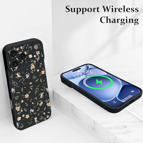 LSL Funda para iPhone 13, diseño de flores moradas, diseño de estampado de flores, TPU suave, lente de cámara completa, anti-caídas, antiarañazos, a prueba de golpes, funda protectora delgada para