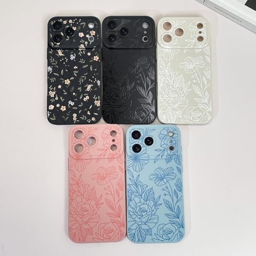 LSL Funda para iPhone 13, diseño de flores moradas, diseño de estampado de flores, TPU suave, lente de cámara completa, anti-caídas, antiarañazos, a prueba de golpes, funda protectora delgada para