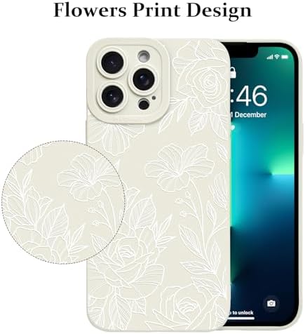 LSL Funda para iPhone 13, diseño de flores moradas, diseño de estampado de flores, TPU suave, lente de cámara completa, anti-caídas, antiarañazos, a prueba de golpes, funda protectora delgada para