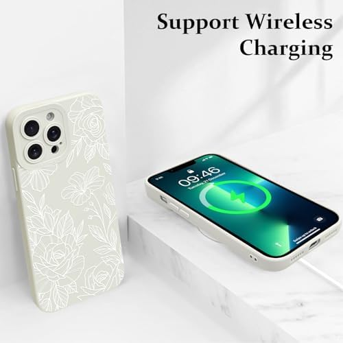 LSL Funda para iPhone 13, diseño de flores moradas, diseño de estampado de flores, TPU suave, lente de cámara completa, anti-caídas, antiarañazos, a prueba de golpes, funda protectora delgada para