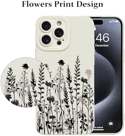LSL Funda para iPhone 13, diseño de flores moradas, diseño de estampado de flores, TPU suave, lente de cámara completa, anti-caídas, antiarañazos, a prueba de golpes, funda protectora delgada para