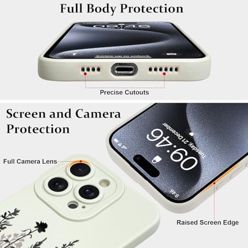 LSL Funda para iPhone 13, diseño de flores moradas, diseño de estampado de flores, TPU suave, lente de cámara completa, anti-caídas, antiarañazos, a prueba de golpes, funda protectora delgada para