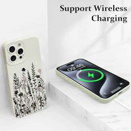 LSL Funda para iPhone 13, diseño de flores moradas, diseño de estampado de flores, TPU suave, lente de cámara completa, anti-caídas, antiarañazos, a prueba de golpes, funda protectora delgada para