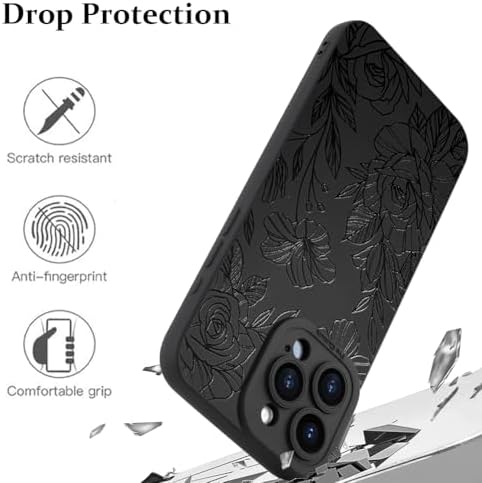 LSL Funda para iPhone 13, diseño de flores moradas, diseño de estampado de flores, TPU suave, lente de cámara completa, anti-caídas, antiarañazos, a prueba de golpes, funda protectora delgada para