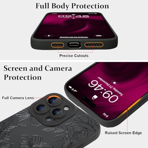 LSL Funda para iPhone 13, diseño de flores moradas, diseño de estampado de flores, TPU suave, lente de cámara completa, anti-caídas, antiarañazos, a prueba de golpes, funda protectora delgada para