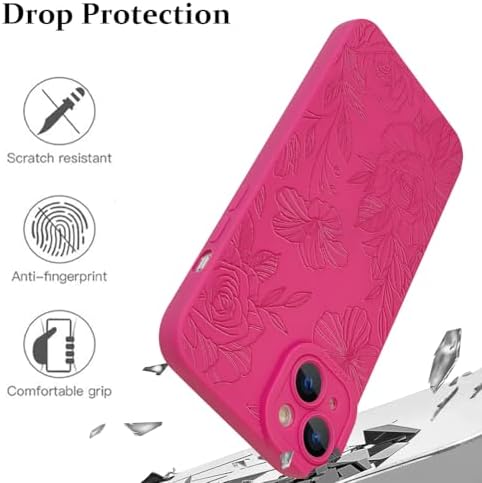 LSL Funda para iPhone 13, diseño de flores moradas, diseño de estampado de flores, TPU suave, lente de cámara completa, anti-caídas, antiarañazos, a prueba de golpes, funda protectora delgada para