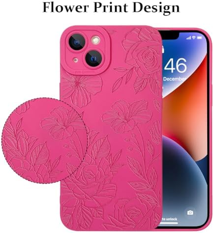 LSL Funda para iPhone 13, diseño de flores moradas, diseño de estampado de flores, TPU suave, lente de cámara completa, anti-caídas, antiarañazos, a prueba de golpes, funda protectora delgada para