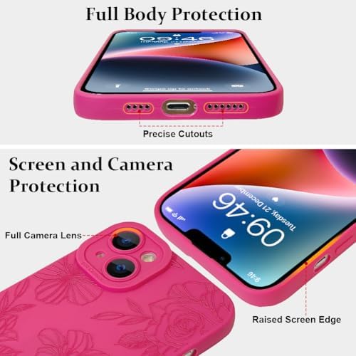 LSL Funda para iPhone 13, diseño de flores moradas, diseño de estampado de flores, TPU suave, lente de cámara completa, anti-caídas, antiarañazos, a prueba de golpes, funda protectora delgada para