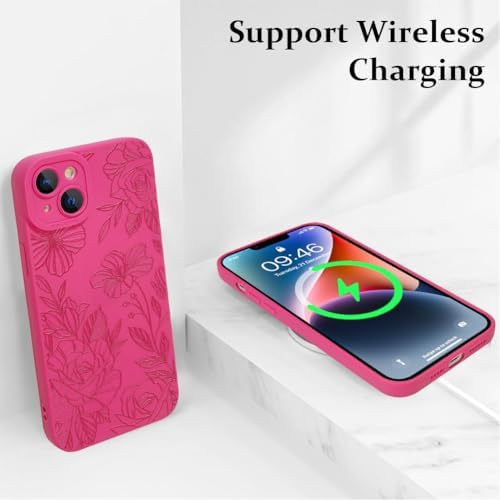 LSL Funda para iPhone 13, diseño de flores moradas, diseño de estampado de flores, TPU suave, lente de cámara completa, anti-caídas, antiarañazos, a prueba de golpes, funda protectora delgada para