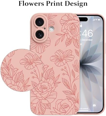 LSL Funda para iPhone 13, diseño de flores moradas, diseño de estampado de flores, TPU suave, lente de cámara completa, anti-caídas, antiarañazos, a prueba de golpes, funda protectora delgada para