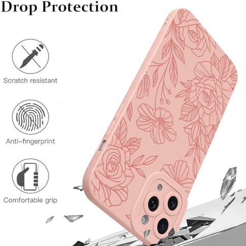 LSL Funda para iPhone 13, diseño de flores moradas, diseño de estampado de flores, TPU suave, lente de cámara completa, anti-caídas, antiarañazos, a prueba de golpes, funda protectora delgada para