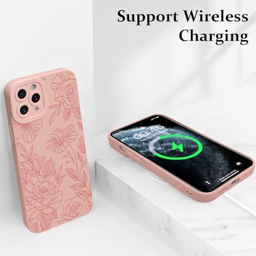 LSL Funda para iPhone 13, diseño de flores moradas, diseño de estampado de flores, TPU suave, lente de cámara completa, anti-caídas, antiarañazos, a prueba de golpes, funda protectora delgada para