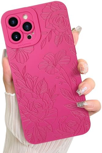 LSL Case for iPhone 13 Blue Floral Flower Pattern Print Design Soft TPU Full Camera Lens Anti Drop Anti Scratch Shockproof Protective Slim Cover for Women Girls