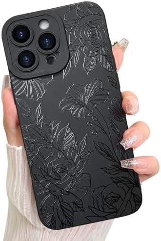 LSL Case for iPhone 13 Blue Floral Flower Pattern Print Design Soft TPU Full Camera Lens Anti Drop Anti Scratch Shockproof Protective Slim Cover for Women Girls