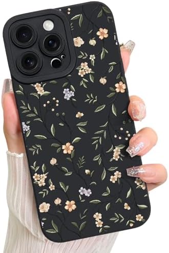 LSL Case for iPhone 13 Blue Floral Flower Pattern Print Design Soft TPU Full Camera Lens Anti Drop Anti Scratch Shockproof Protective Slim Cover for Women Girls