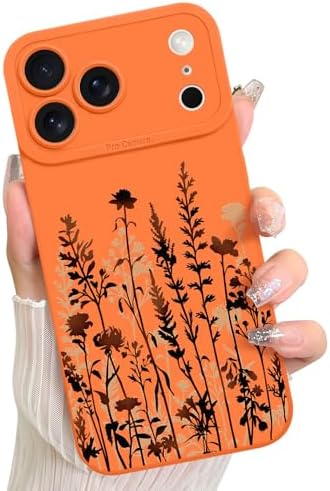 LSL Case for iPhone 13 Blue Floral Flower Pattern Print Design Soft TPU Full Camera Lens Anti Drop Anti Scratch Shockproof Protective Slim Cover for Women Girls