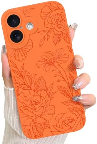LSL Case for iPhone 13 Blue Floral Flower Pattern Print Design Soft TPU Full Camera Lens Anti Drop Anti Scratch Shockproof Protective Slim Cover for Women Girls