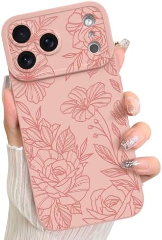 LSL Case for iPhone 13 Blue Floral Flower Pattern Print Design Soft TPU Full Camera Lens Anti Drop Anti Scratch Shockproof Protective Slim Cover for Women Girls