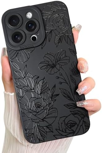 LSL Case for iPhone 13 Blue Floral Flower Pattern Print Design Soft TPU Full Camera Lens Anti Drop Anti Scratch Shockproof Protective Slim Cover for Women Girls