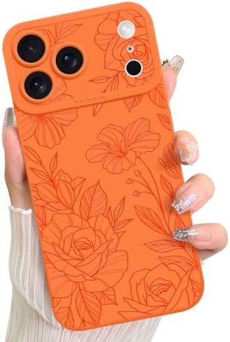 LSL Case for iPhone 13 Blue Floral Flower Pattern Print Design Soft TPU Full Camera Lens Anti Drop Anti Scratch Shockproof Protective Slim Cover for Women Girls