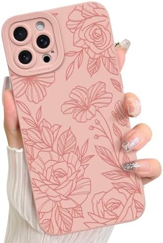 LSL Case for iPhone 13 Blue Floral Flower Pattern Print Design Soft TPU Full Camera Lens Anti Drop Anti Scratch Shockproof Protective Slim Cover for Women Girls