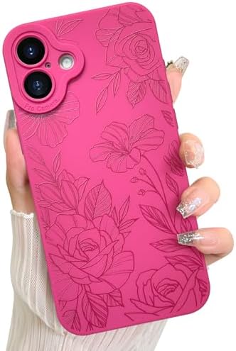 LSL Case for iPhone 13 Blue Floral Flower Pattern Print Design Soft TPU Full Camera Lens Anti Drop Anti Scratch Shockproof Protective Slim Cover for Women Girls