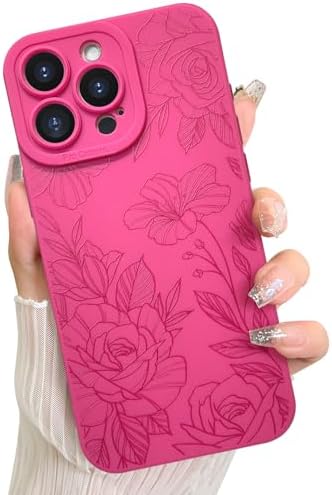 LSL Case for iPhone 13 Blue Floral Flower Pattern Print Design Soft TPU Full Camera Lens Anti Drop Anti Scratch Shockproof Protective Slim Cover for Women Girls