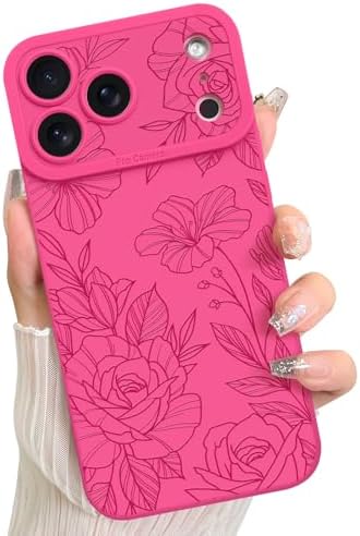 LSL Case for iPhone 13 Blue Floral Flower Pattern Print Design Soft TPU Full Camera Lens Anti Drop Anti Scratch Shockproof Protective Slim Cover for Women Girls